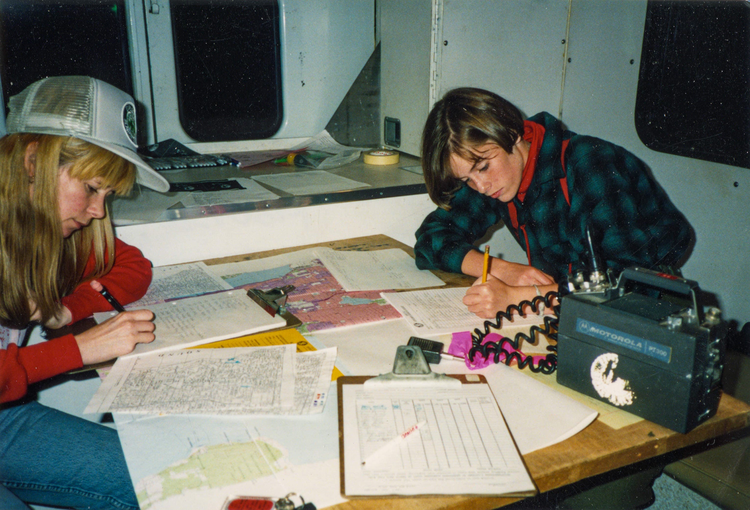 Two women working on paperwork